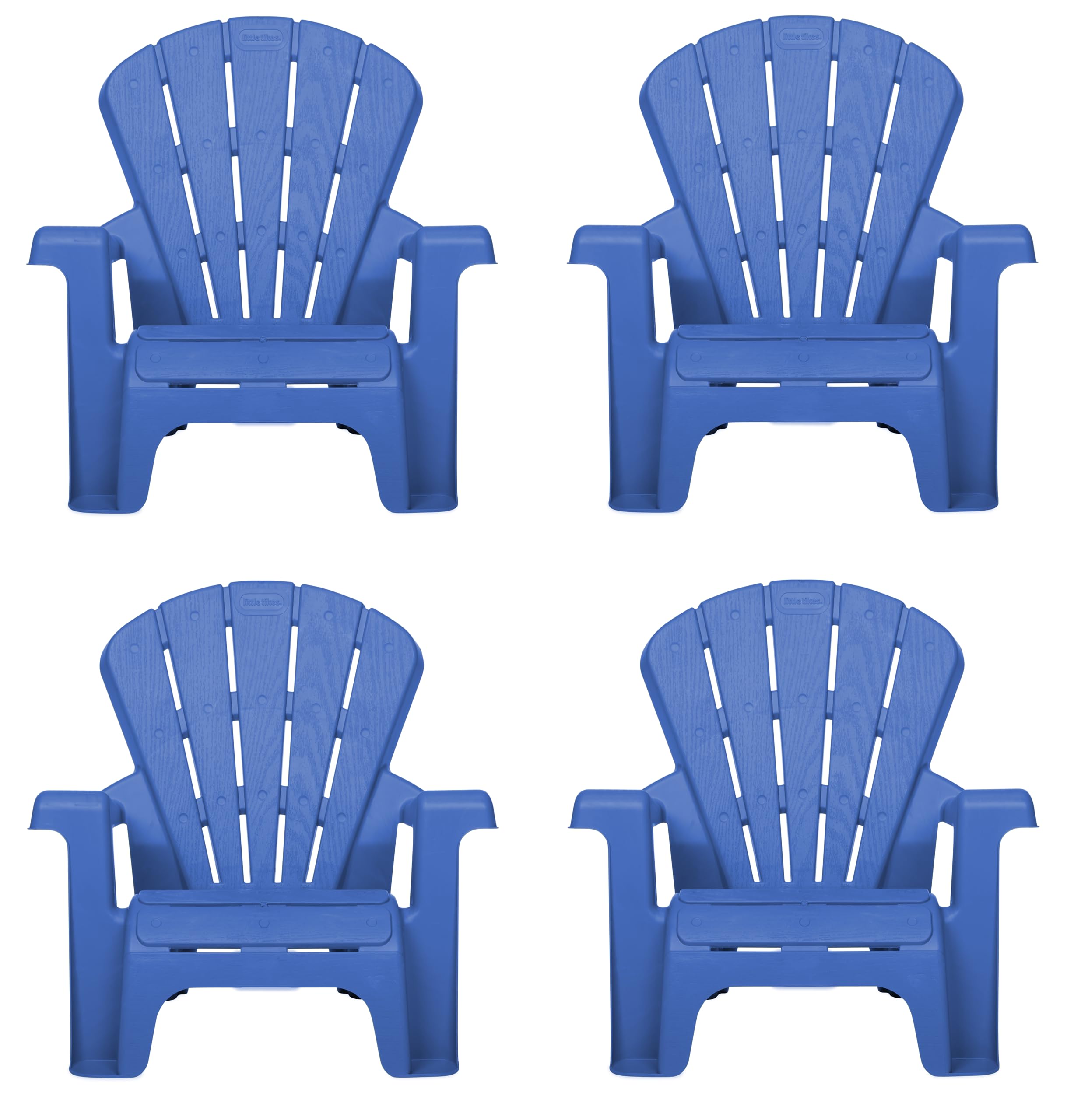 Little Tikes front view blue chair showing stable seat and safe design for toddlers