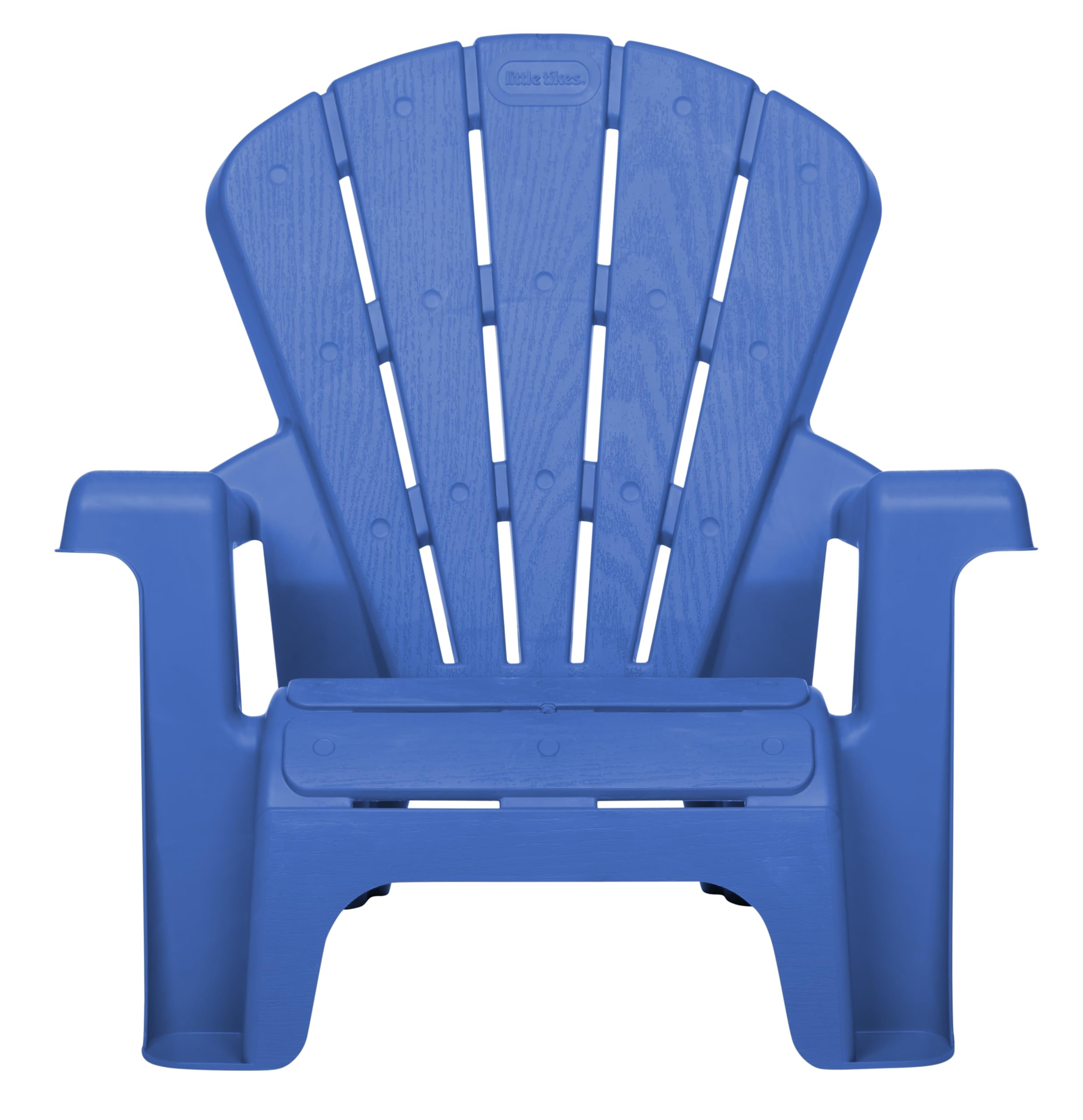 Little Tikes chair in backyard lifestyle scene showing durable outdoor use