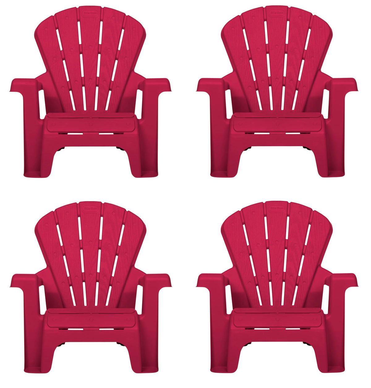 Little Tikes red chair front view showing safe stable seating and bright color