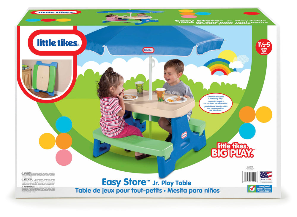 Little Tikes size comparison with adult hand showing child-scale dimensions for fitting small spaces