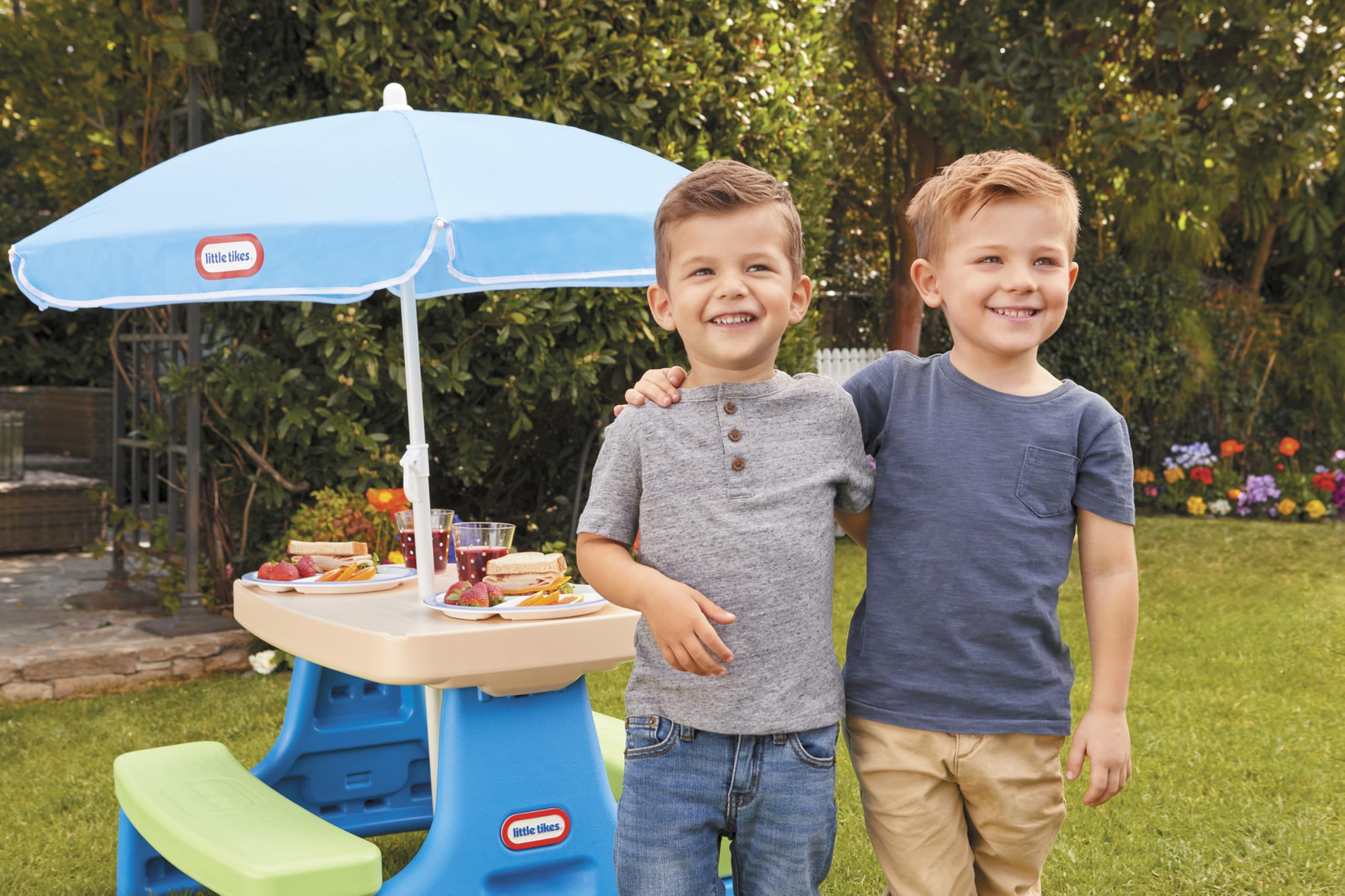 Little Tikes tabletop closeup showing smooth wipe-clean surface for quick maintenance
