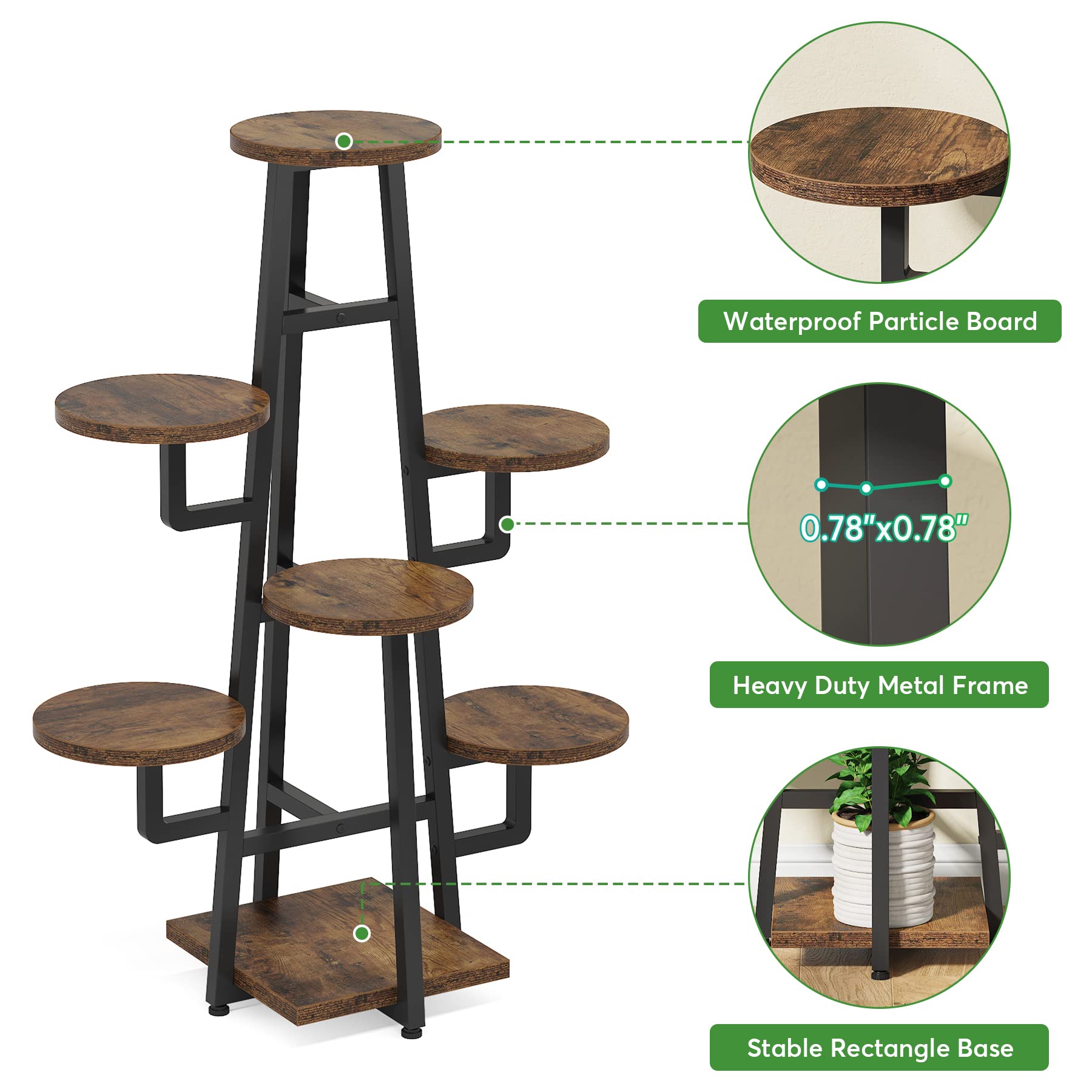 LITTLE TREE stand with assorted plants in use demonstrating vertical display
