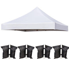 LIUJIAYI front view of white 10x10 canopy top showing full coverage and clean fit
