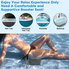 LIUYALO booster seat in use raising sitter above spa waterline