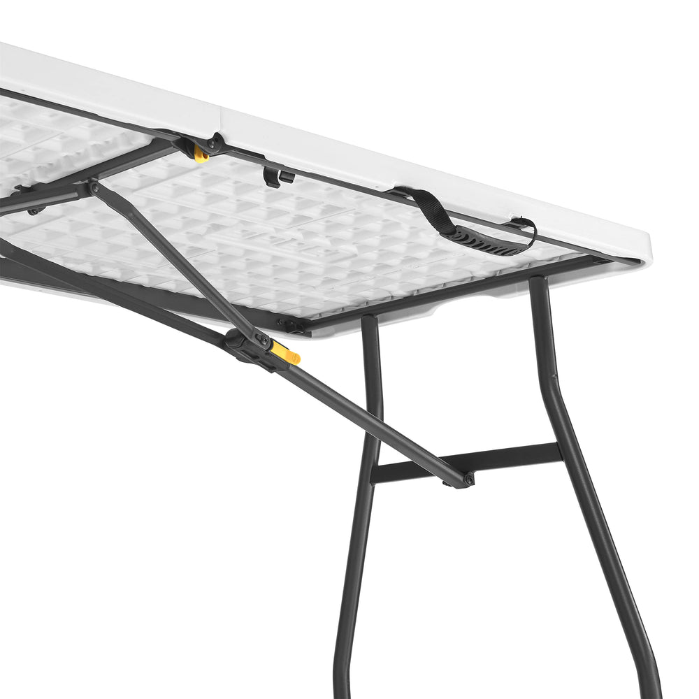 Living and More close-up of tabletop texture and edge highlighting easy-clean surface benefit