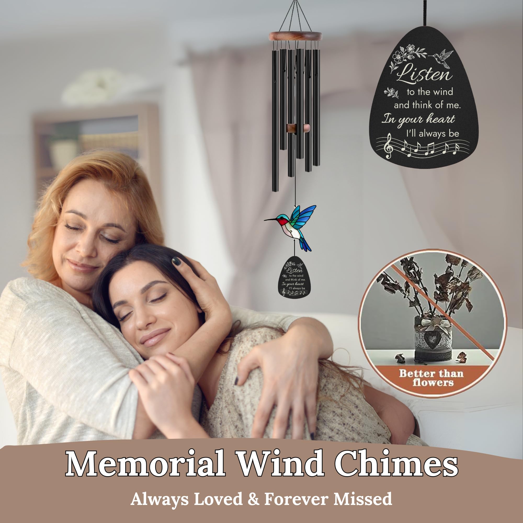 Livinges chime held in hands to show 36-inch scale and easy installation benefit