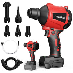 LIVOWALNY blower front angle showing compact design and quick cleanup benefit