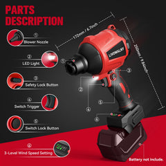 LIVOWALNY assortment of nozzles and tubes showing task versatility benefit