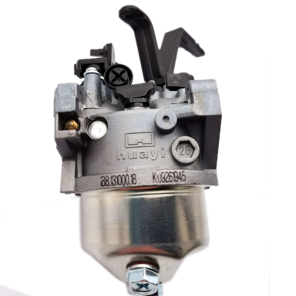 LIZAPUS Huayi carburetor next to ruler for scale showing compact, direct-replacement size