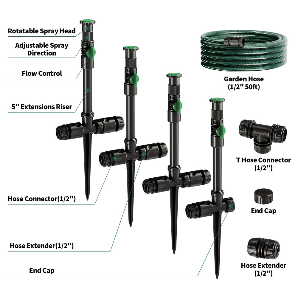 Lizjarol 50ft hose and connectors laid out for easy planning