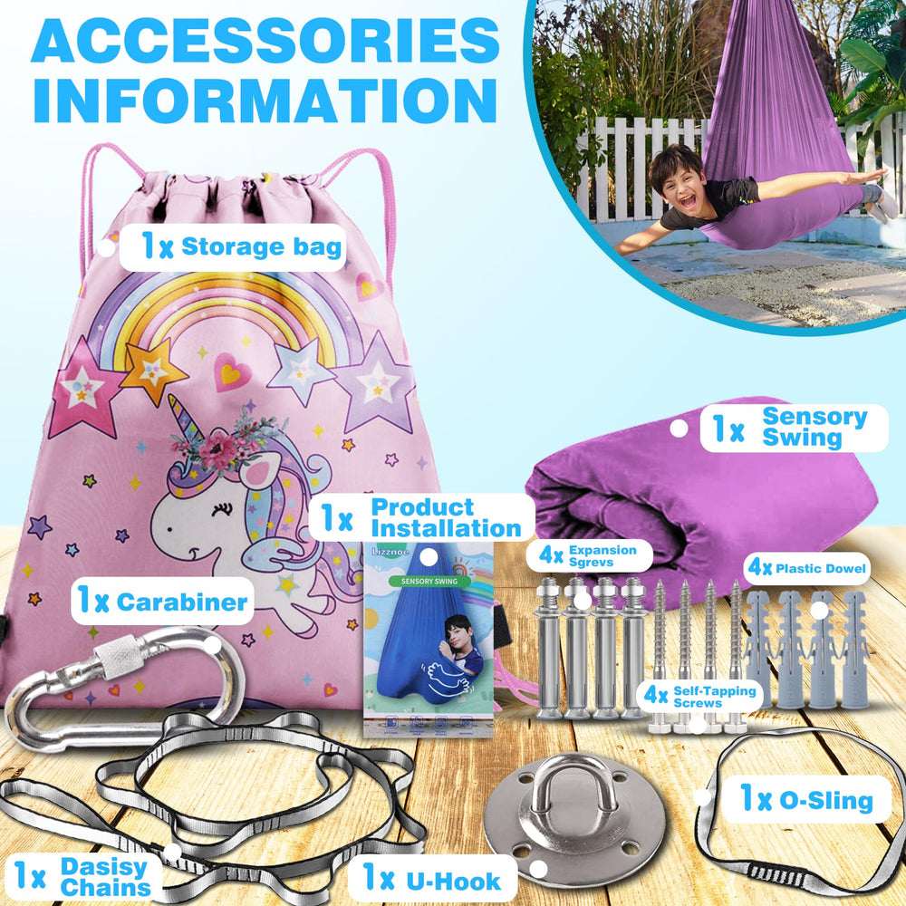 Lizznoe outdoor swing hung from tree showing flexible use in backyard play