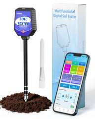 LKBird front view showing probe and app connection for accurate soil readings