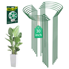 LKSSZS front view of 10-pack half round stakes showing tidy garden-ready kit and benefit of multiple supports