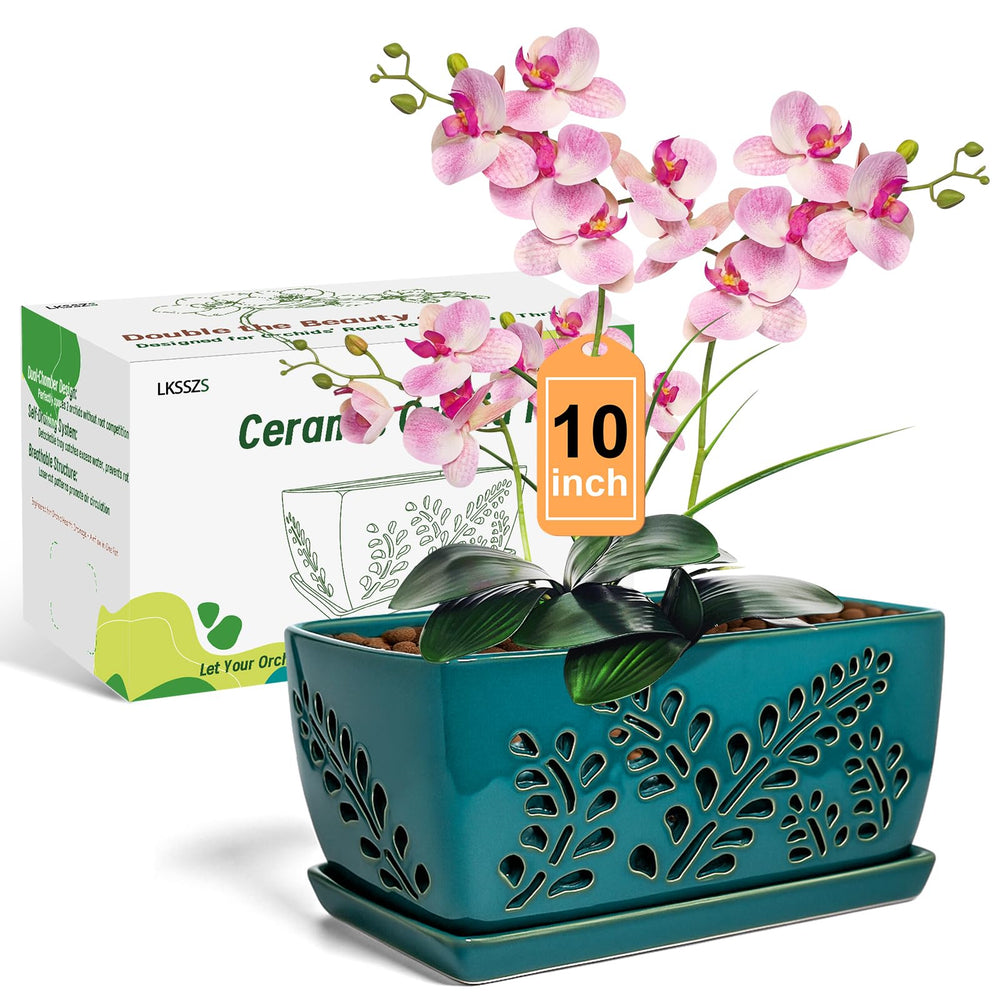 LKSSZS front view of rectangular orchid pot showing elegant display benefit