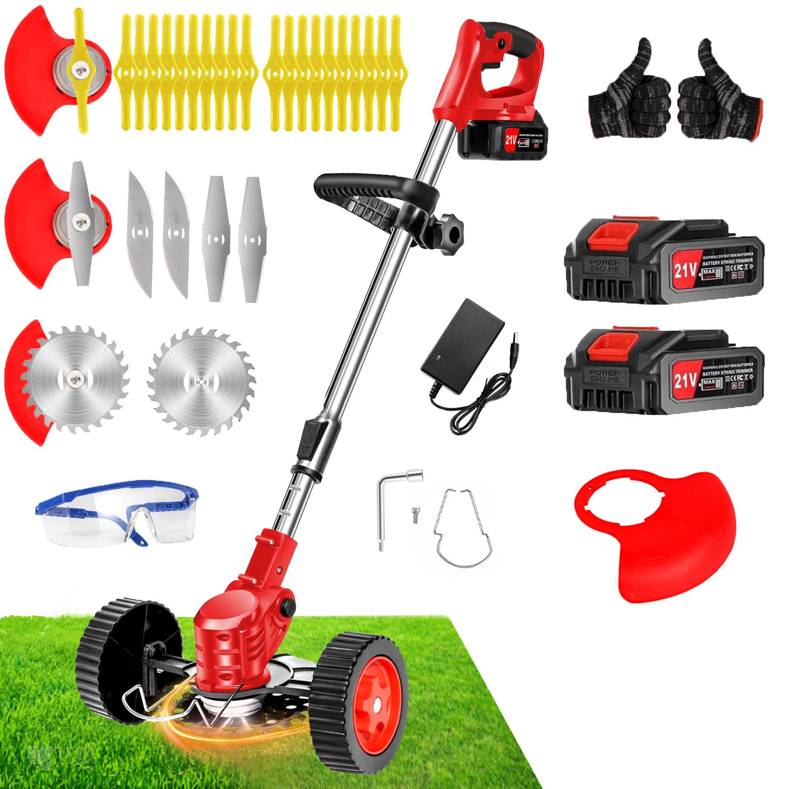 LKTOLS front view of weed wacker showing compact design and portability