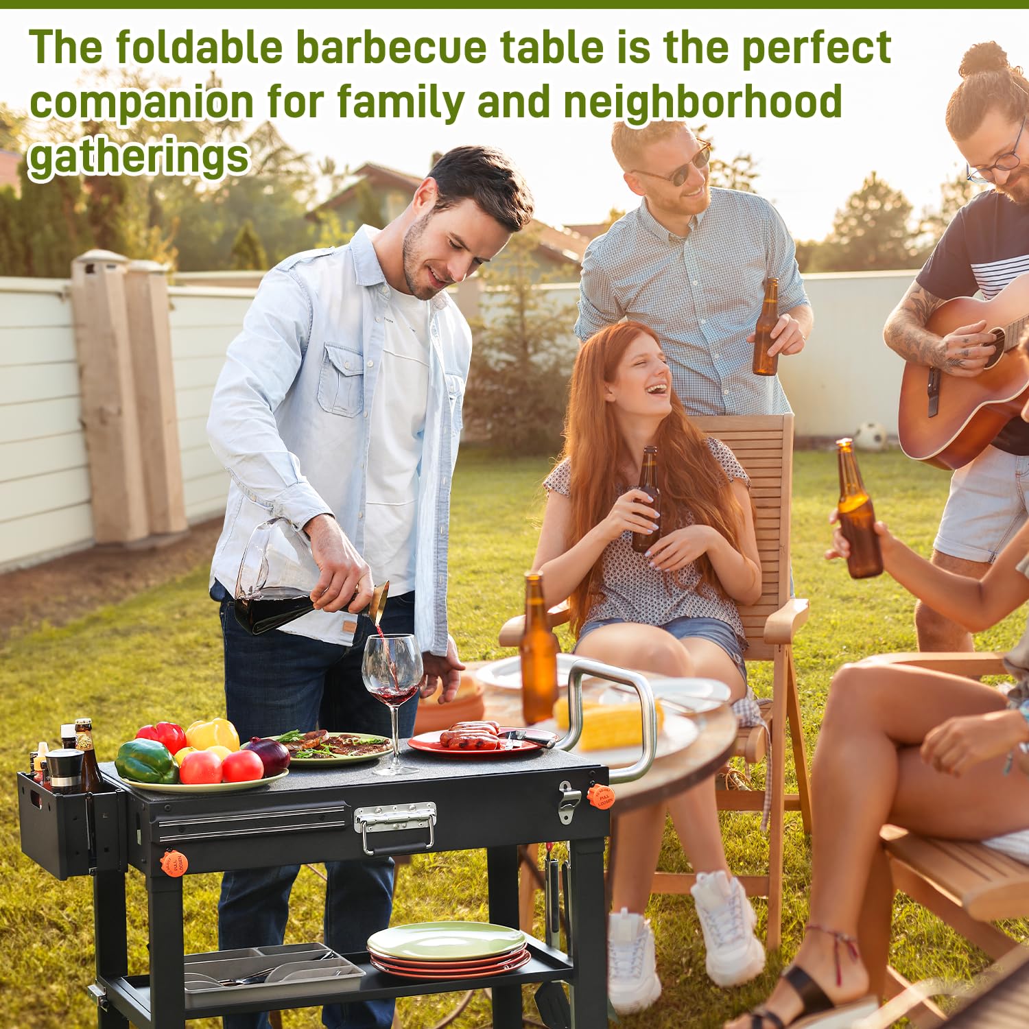 LKVHV lifestyle backyard barbecue setup showing portable cooking station benefit