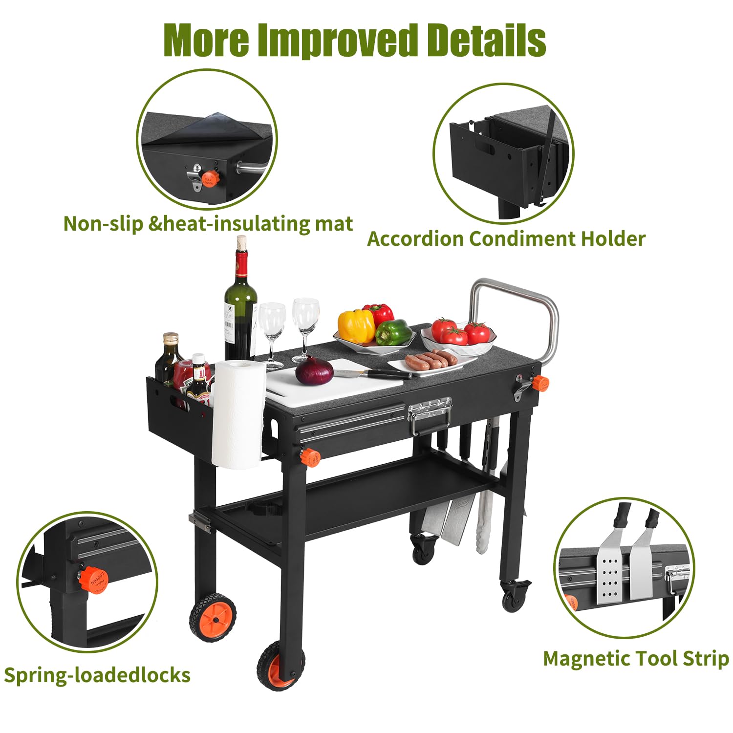 LKVHV locking casters wheels closeup showing easy movement and secure positioning