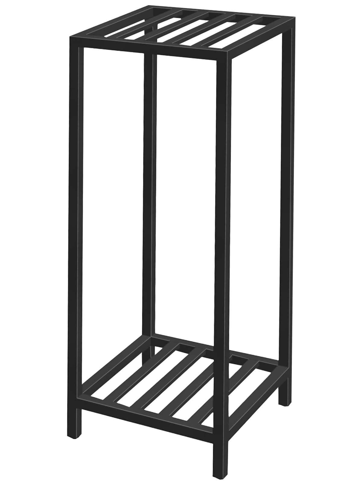 LLAXERGU front view plant stand showing sturdy iron pedestal and clean silhouette for display