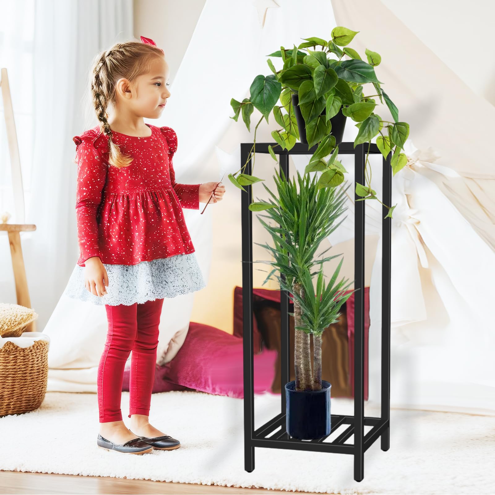 LLAXERGU next to sofa showing 30-inch height scale and space-saving benefit
