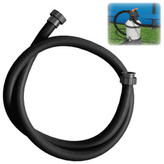 LLWAN front view of 10ft pool hose showing threaded collars and benefit of quick connection