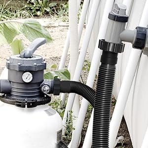 LLWAN rolled hose in garage storage highlighting compact storage and season-ready benefit