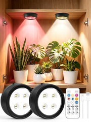 LMBMYYS front view of two puck lights showing compact design and easy placement