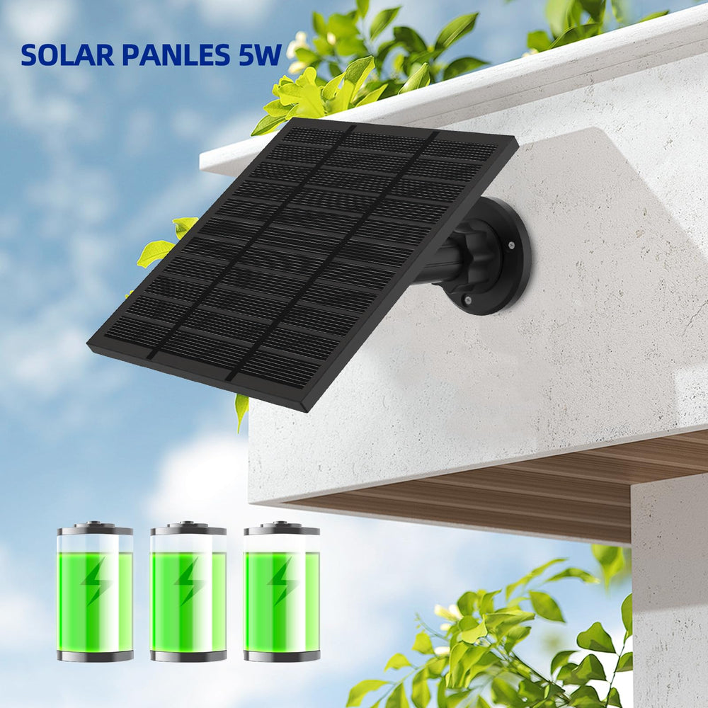 LMDTYN dual panels installed powering two Ring cameras for consistent uptime