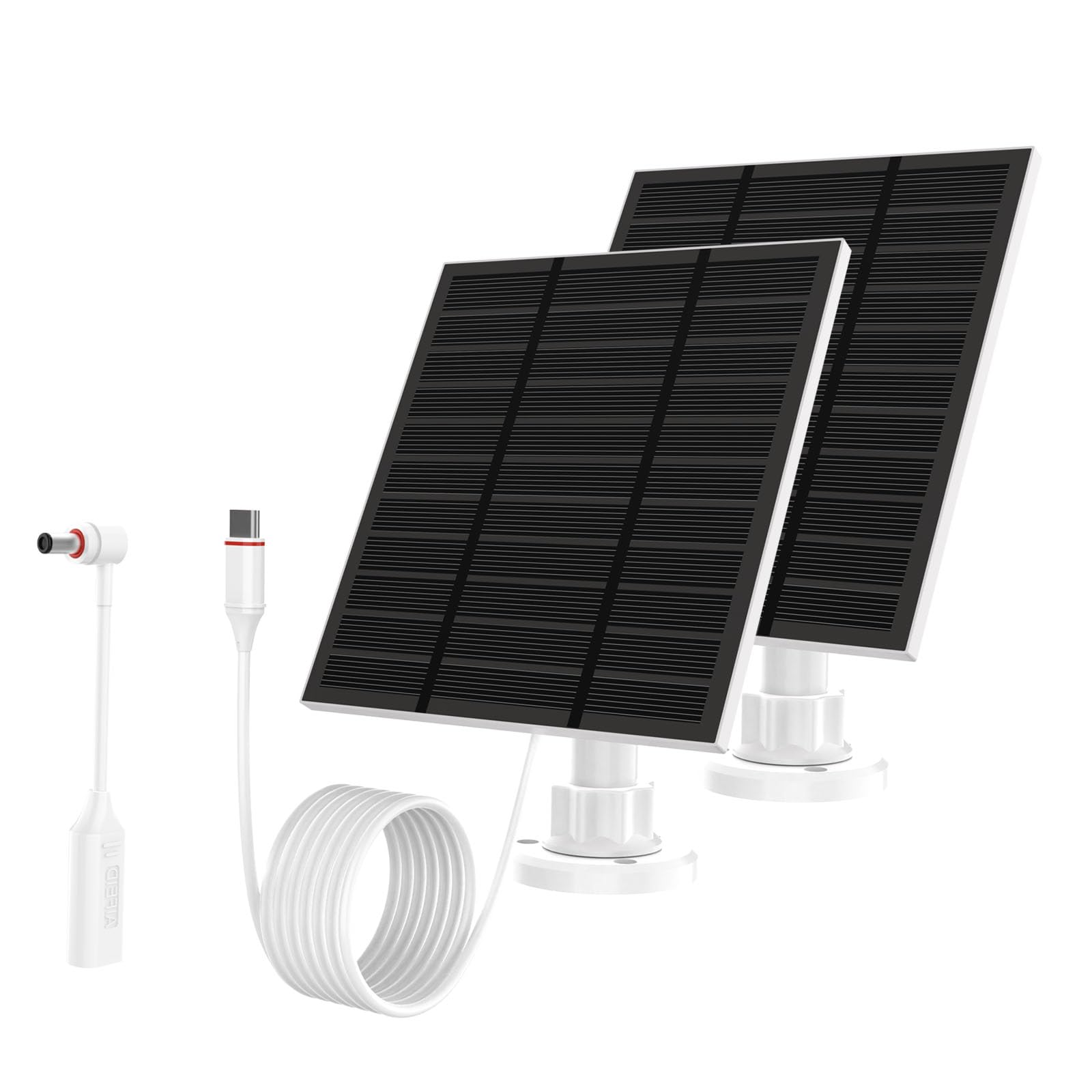 LMDTYN front view of two solar panels providing continuous camera power