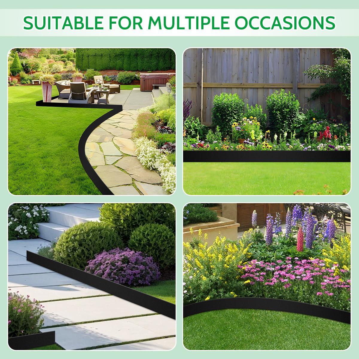 Lmiaiwe garden bed showing installed edging for neat borders