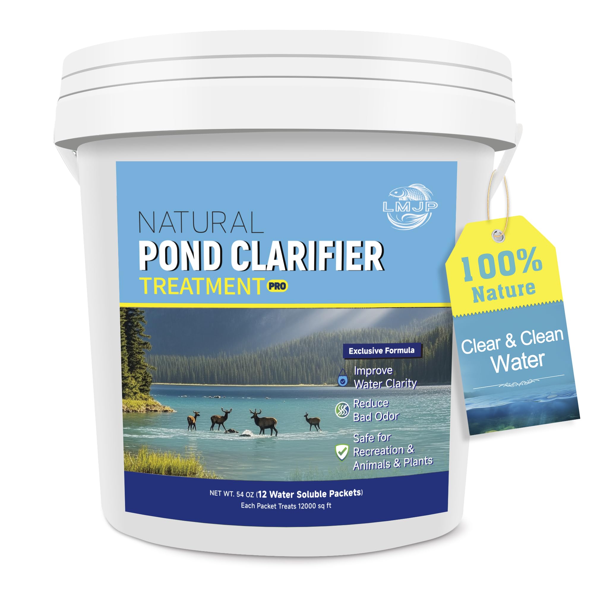 LMJP front packaging bucket showing product and benefit of easy dosing