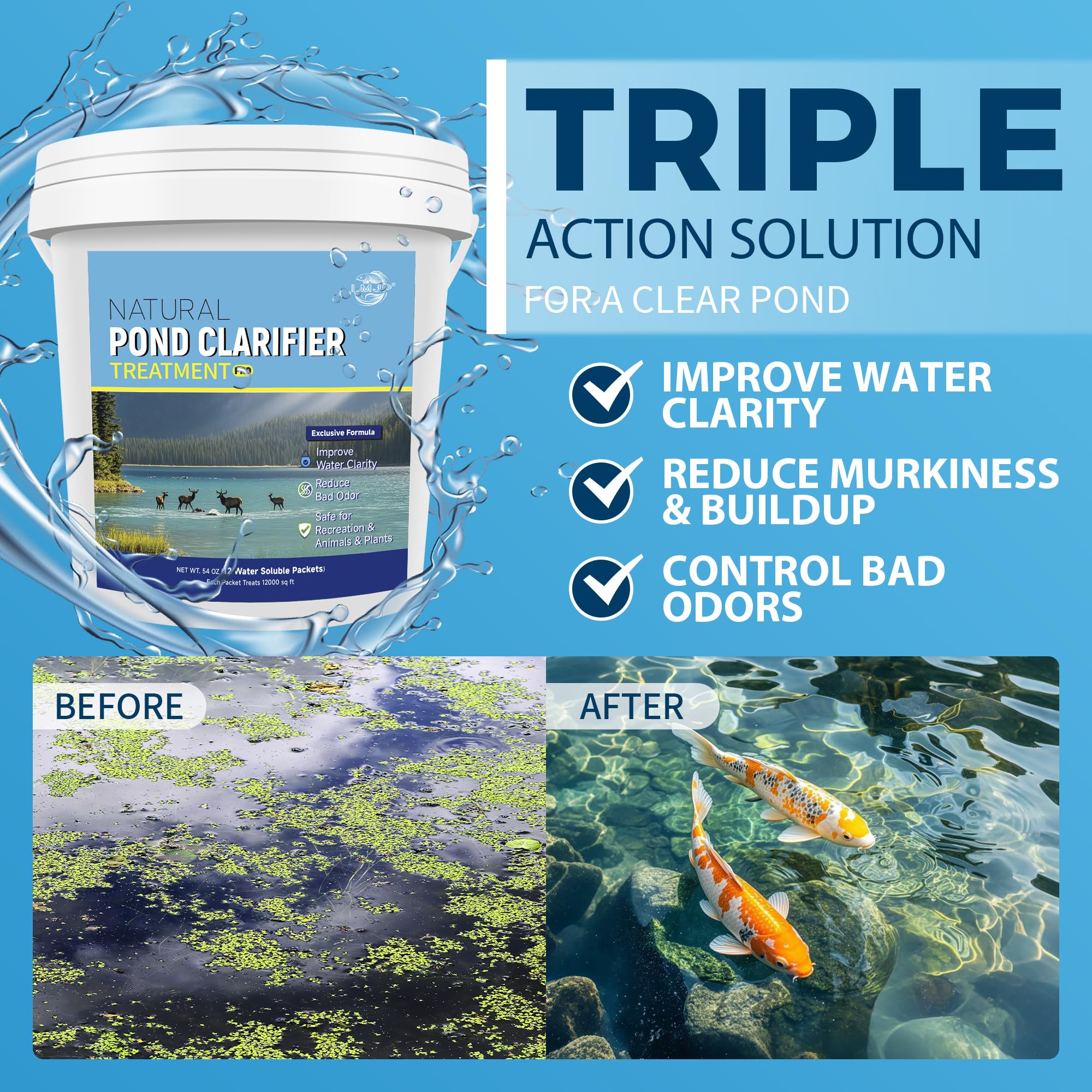 LMJP close-up of water-soluble packet highlighting natural enzyme formula