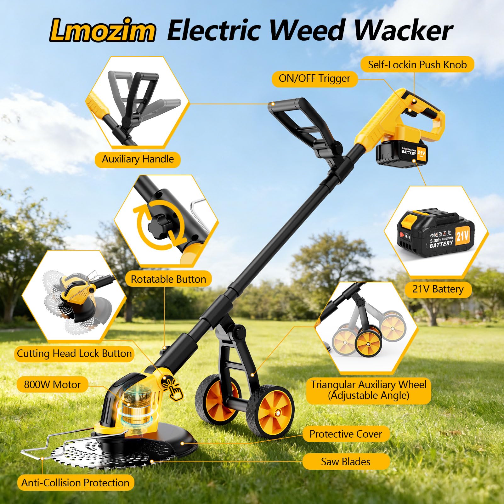 Lmozim brushless motor close-up highlighting durable power and efficient cutting performance