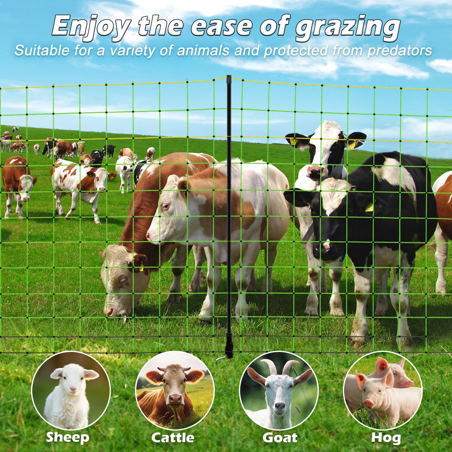 LMRSTOO net deployed around goats illustrating containment and easy setup