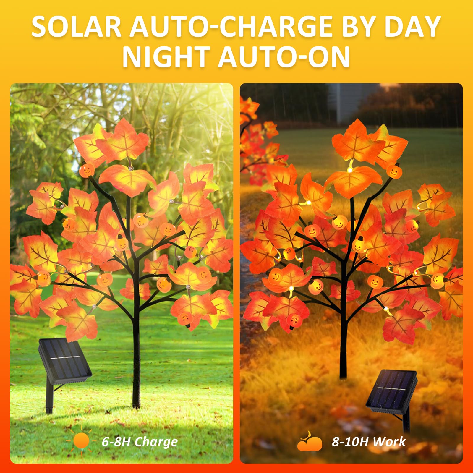 Lmtocs solar panel attached to stakes showing easy assembly and hassle-free charging
