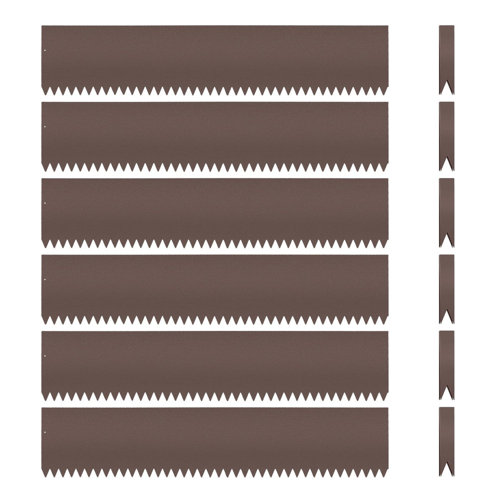 LMYYGOO front view of six-panel galvanized edging kit showing full set benefit