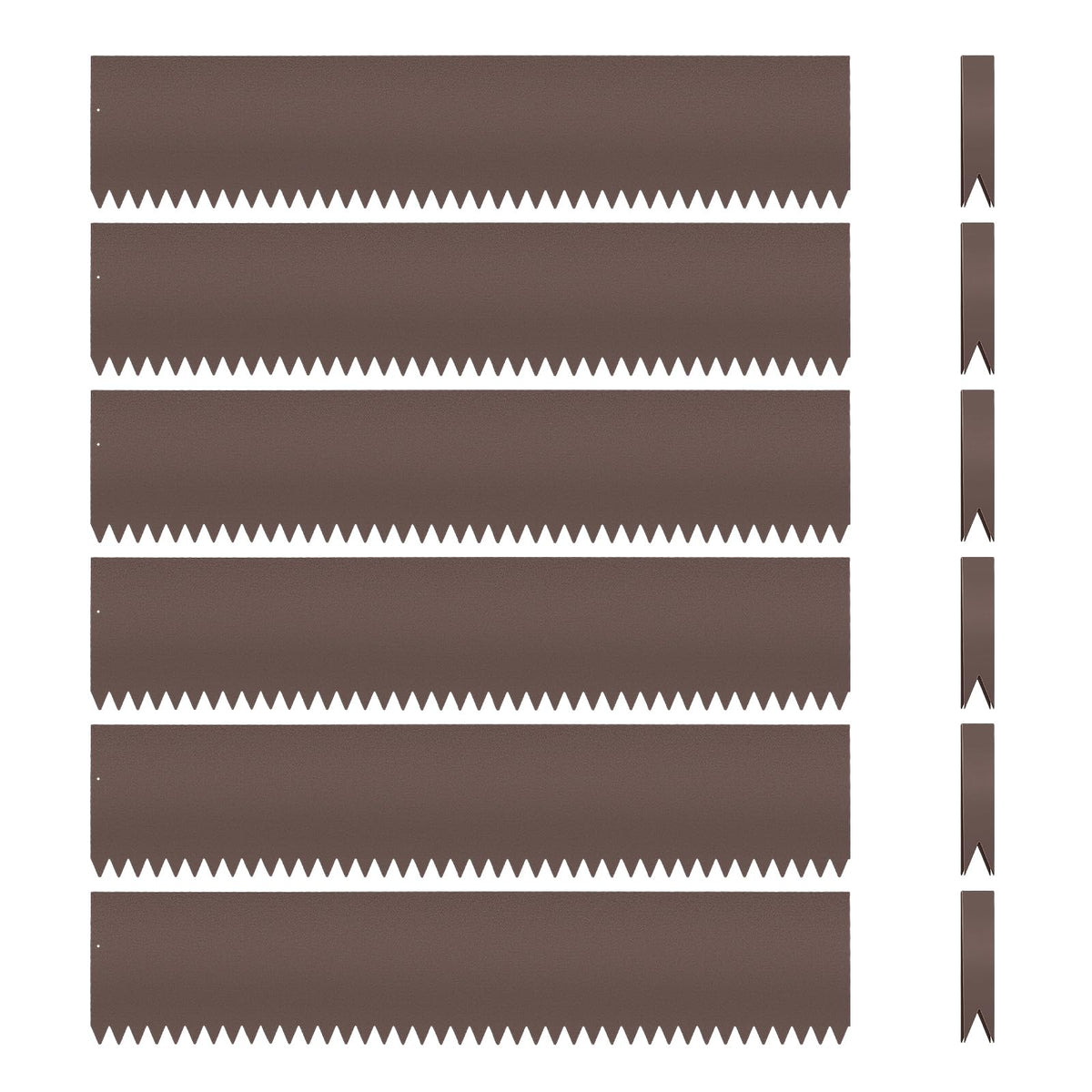 LMYYGOO front view of six-panel galvanized edging kit showing full set benefit