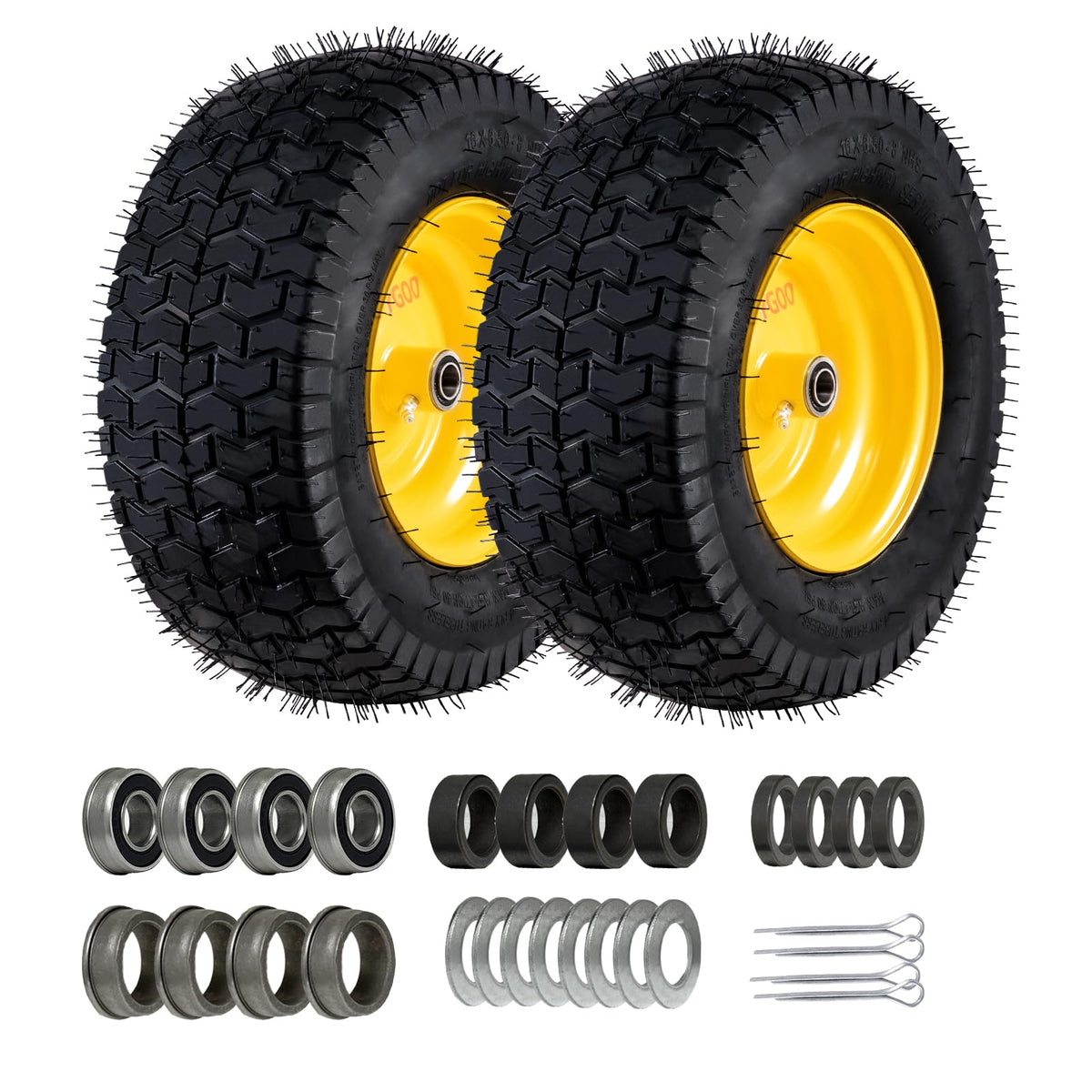 LMYYGOO front wheel assembled showing tire and rim, durable traction benefit