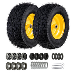 LMYYGOO front wheel assembled showing tire and rim, durable traction benefit