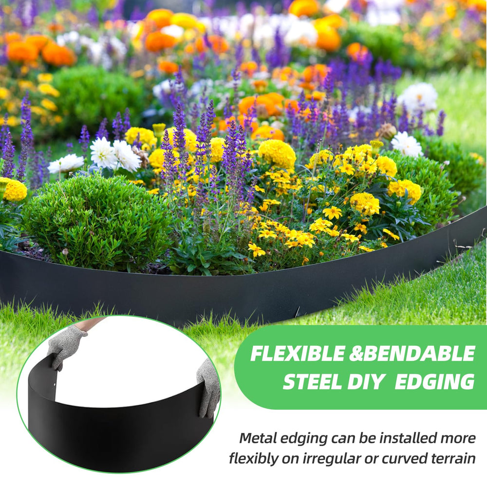 LMYYGOO backyard scene with installed edging showing finished look and landscape definition benefit