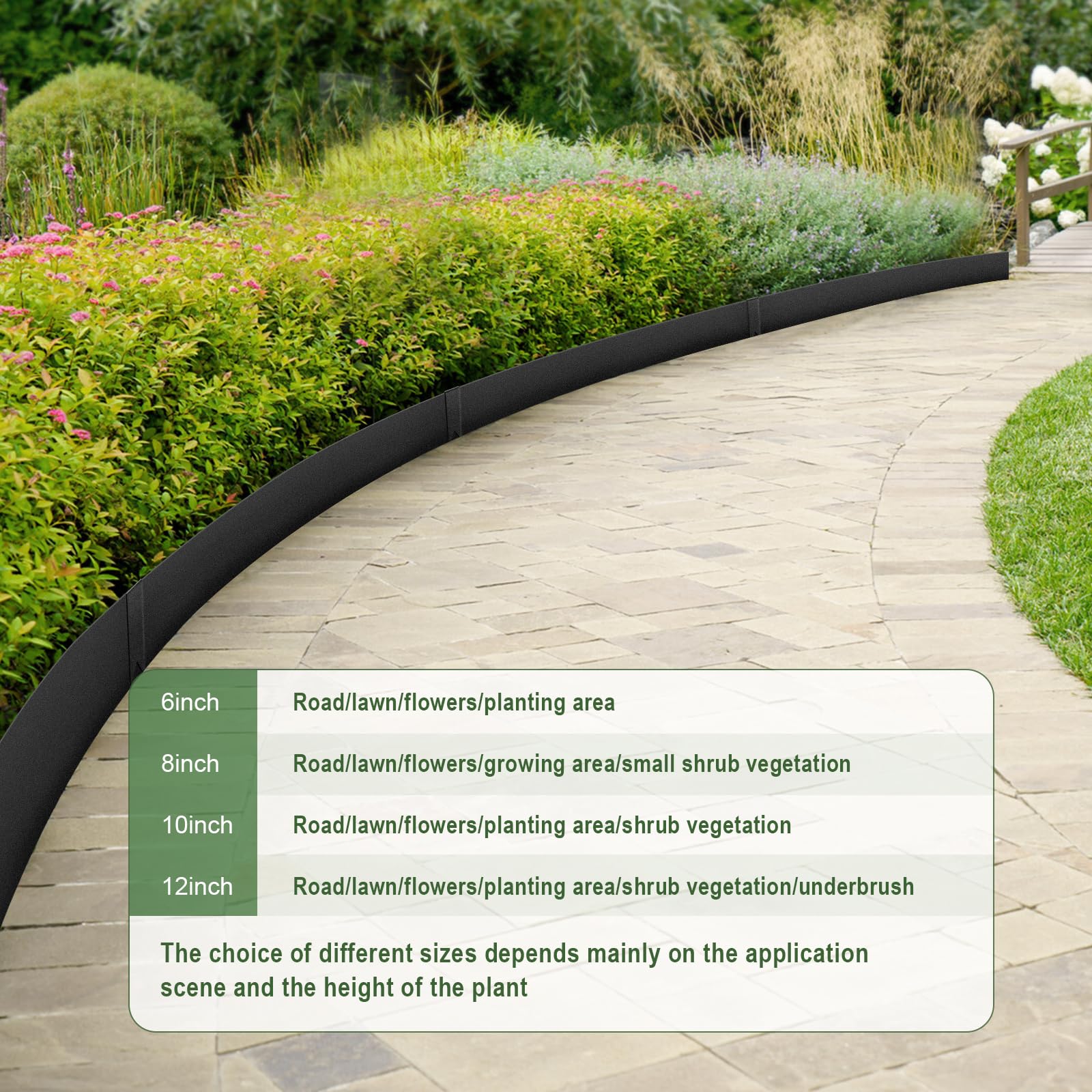 LMYYGOO edging panel beside ruler showing 40" length and 12.5" height for scale benefit