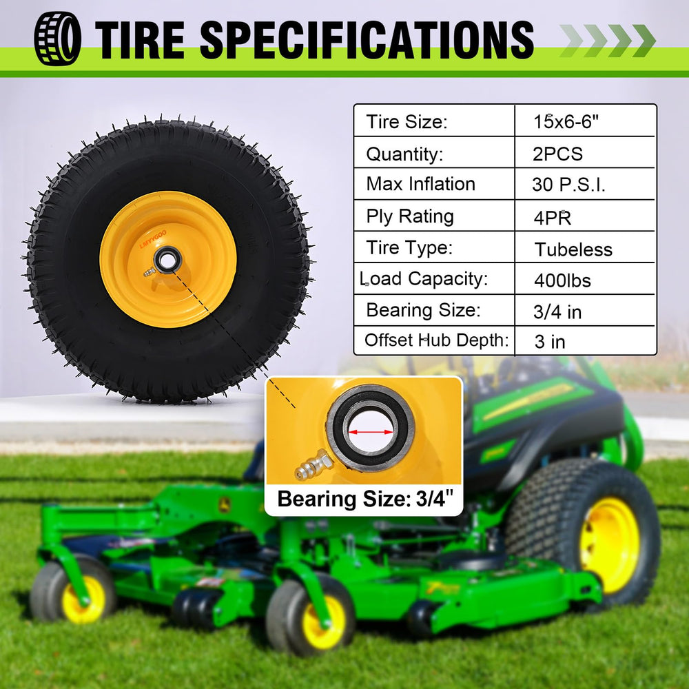 LMYYGOO wheel installed on lawn tractor improving traction and stability