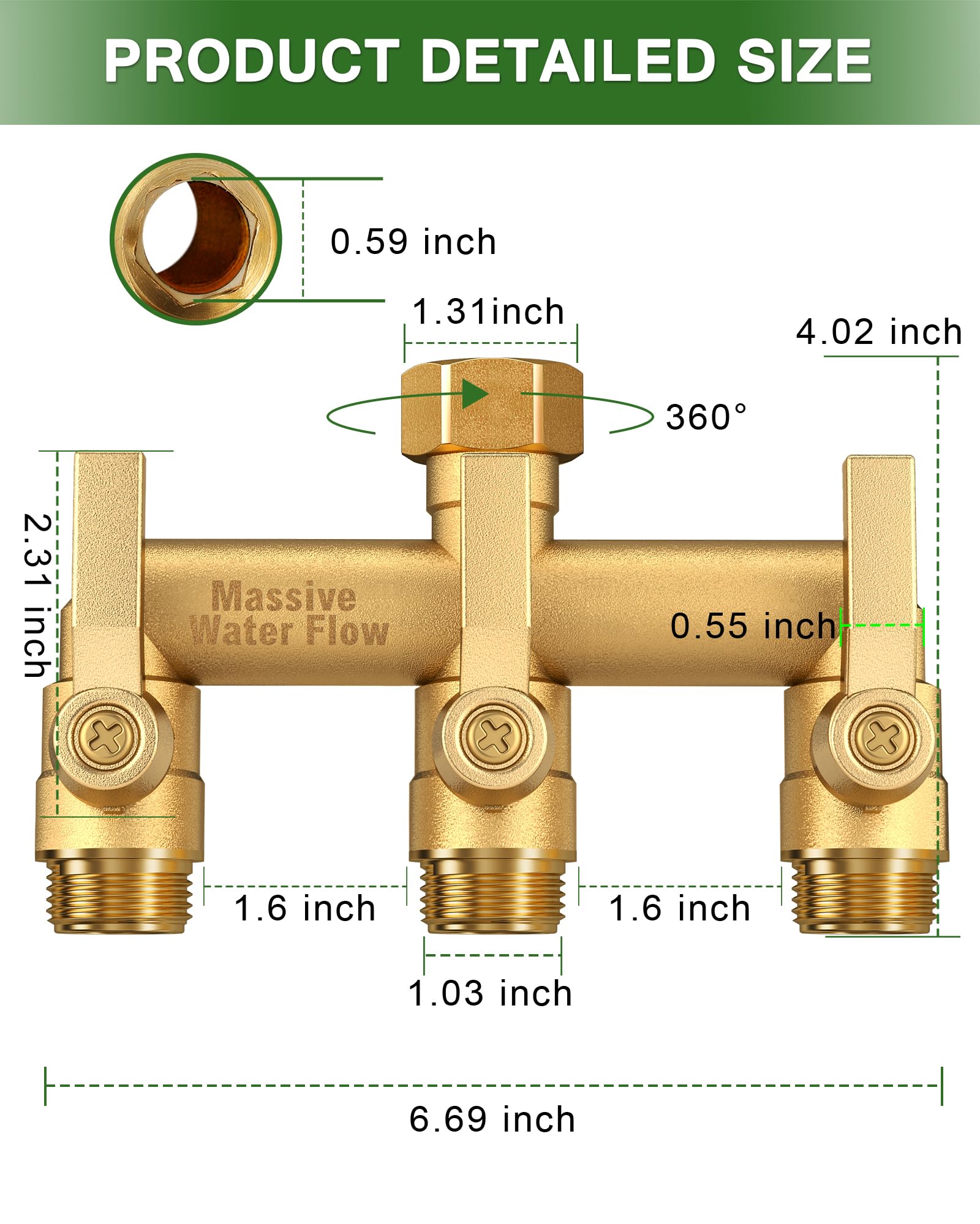 LNEZCDB close-up of 3/4" GHT thread and O-ring for leak prevention