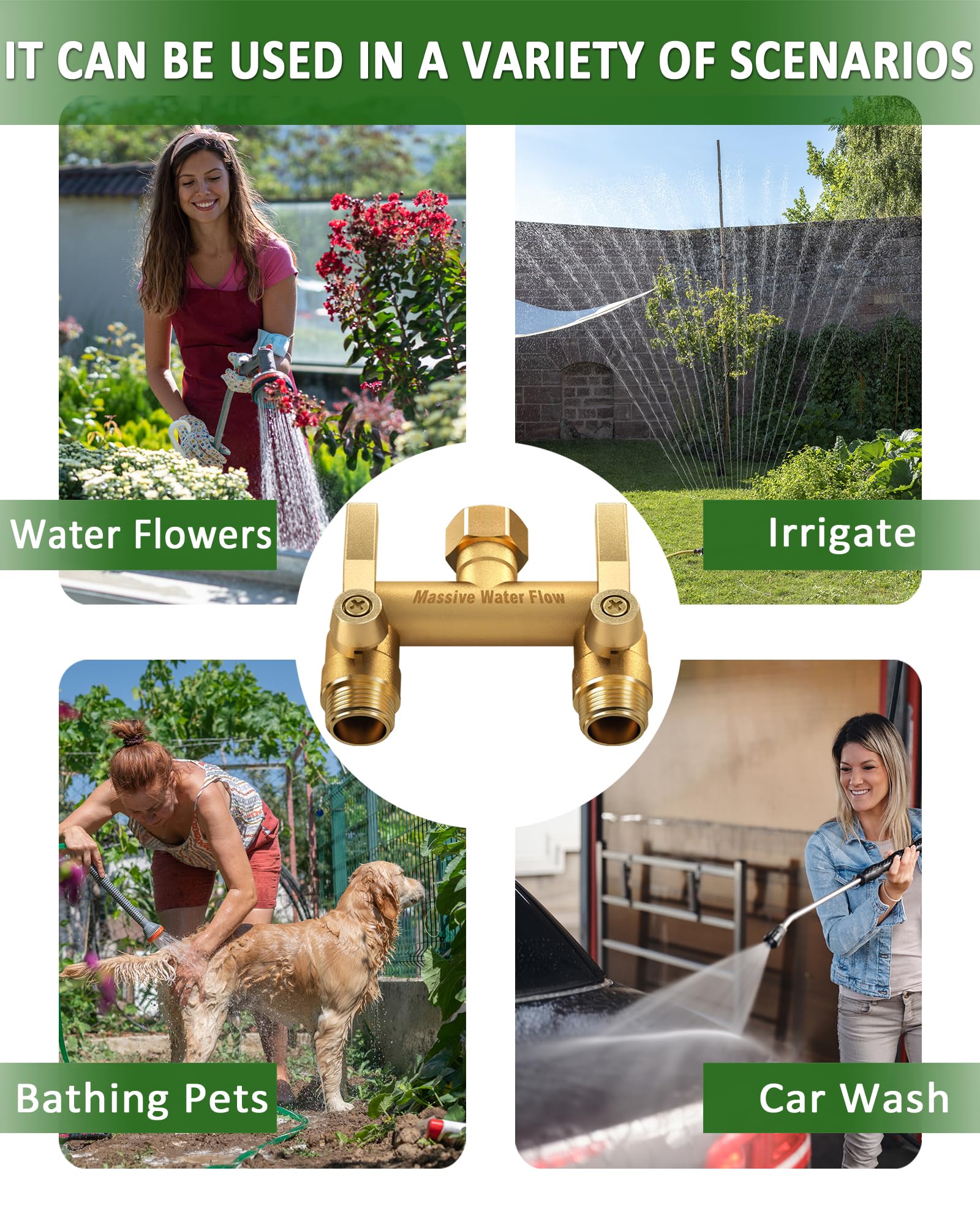 LNEZCDB lifestyle image with garden hoses attached showing multitasking water use benefit