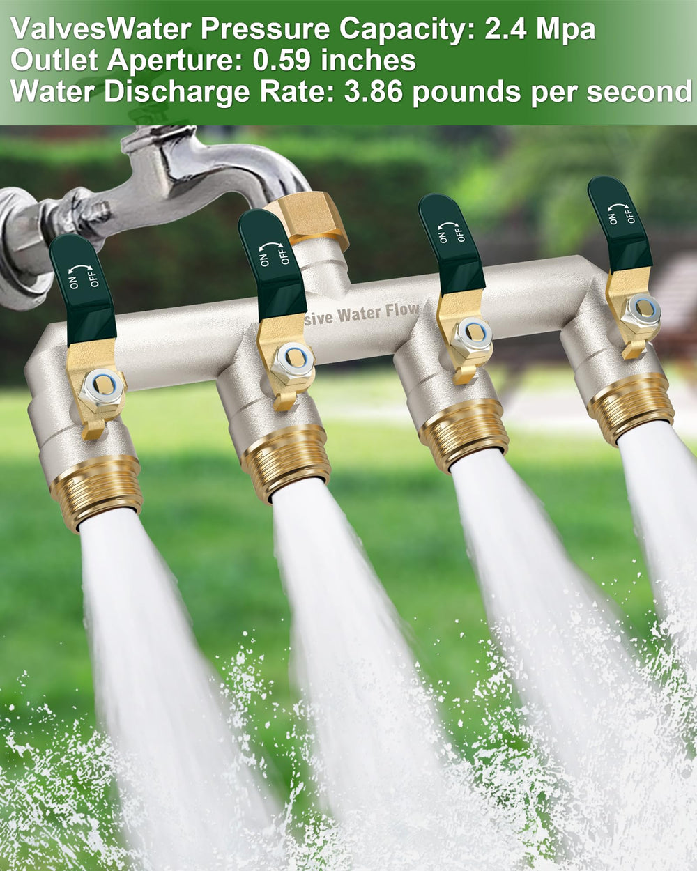 LNEZCDB in use with sprinkler demonstrating simultaneous watering efficiency and full flow