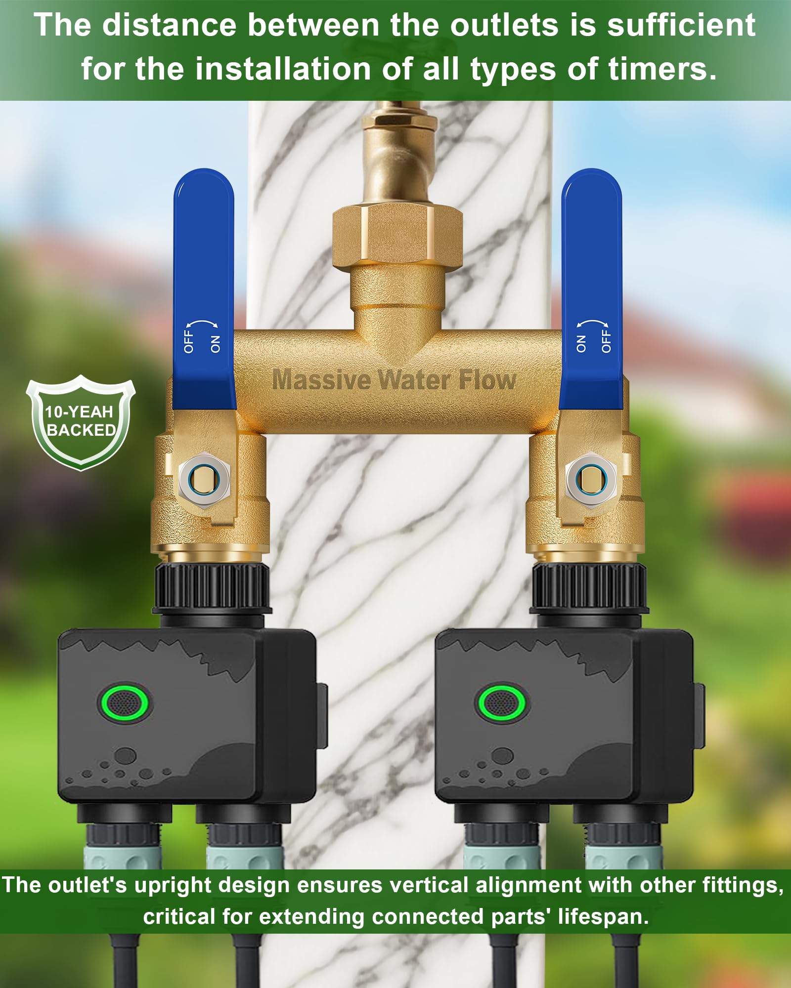 LNEZCDB installed on an outdoor faucet demonstrating secure full-flow connection