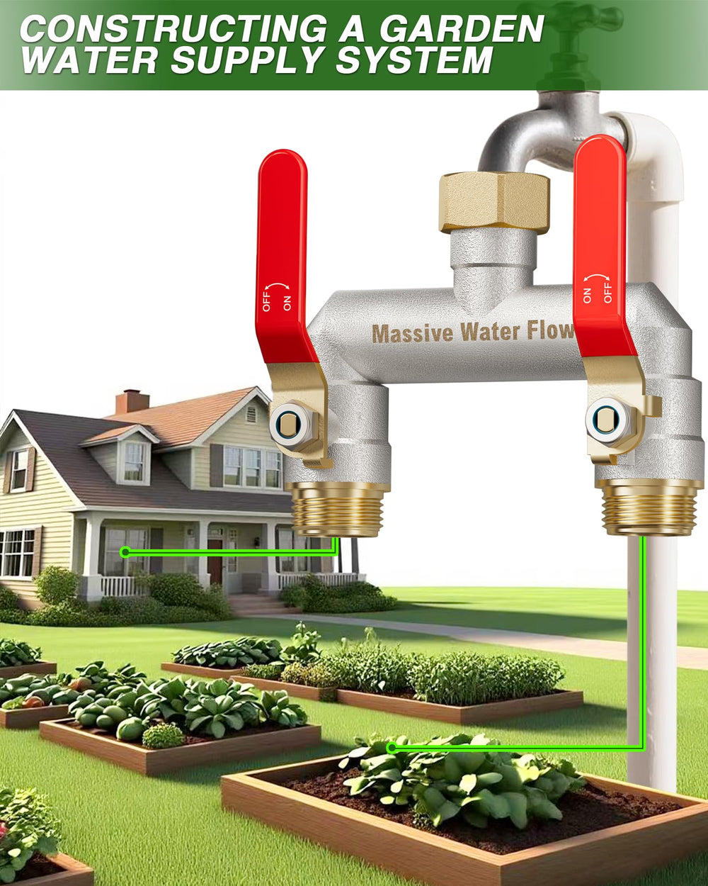 LNEZCDB in garden setting showing durable brass splitter aiding outdoor chores