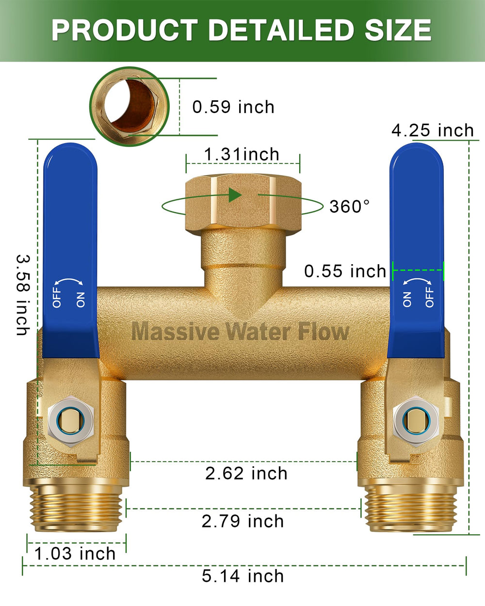 LNEZCDB close-up of extra-long metal handles for effortless valve control