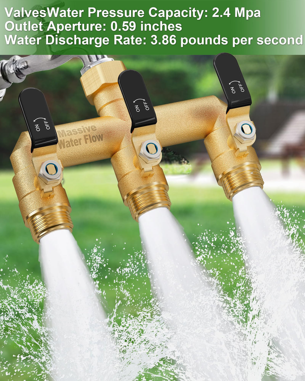 LNEZCDB mounted on outdoor faucet demonstrating tool-free installation benefit