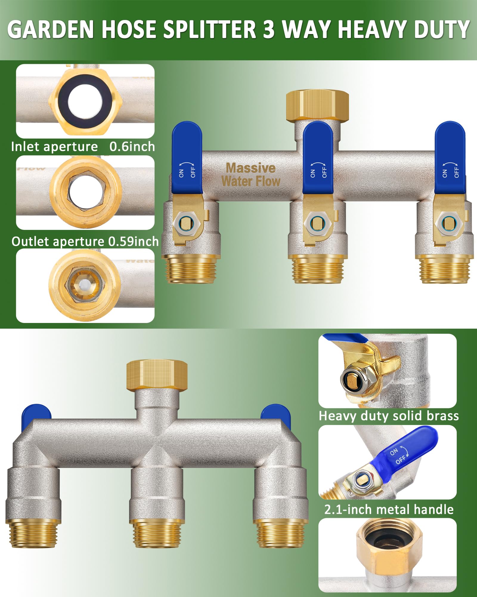 Side profile of LNEZCDB splitter with three hoses attached demonstrating simultaneous use