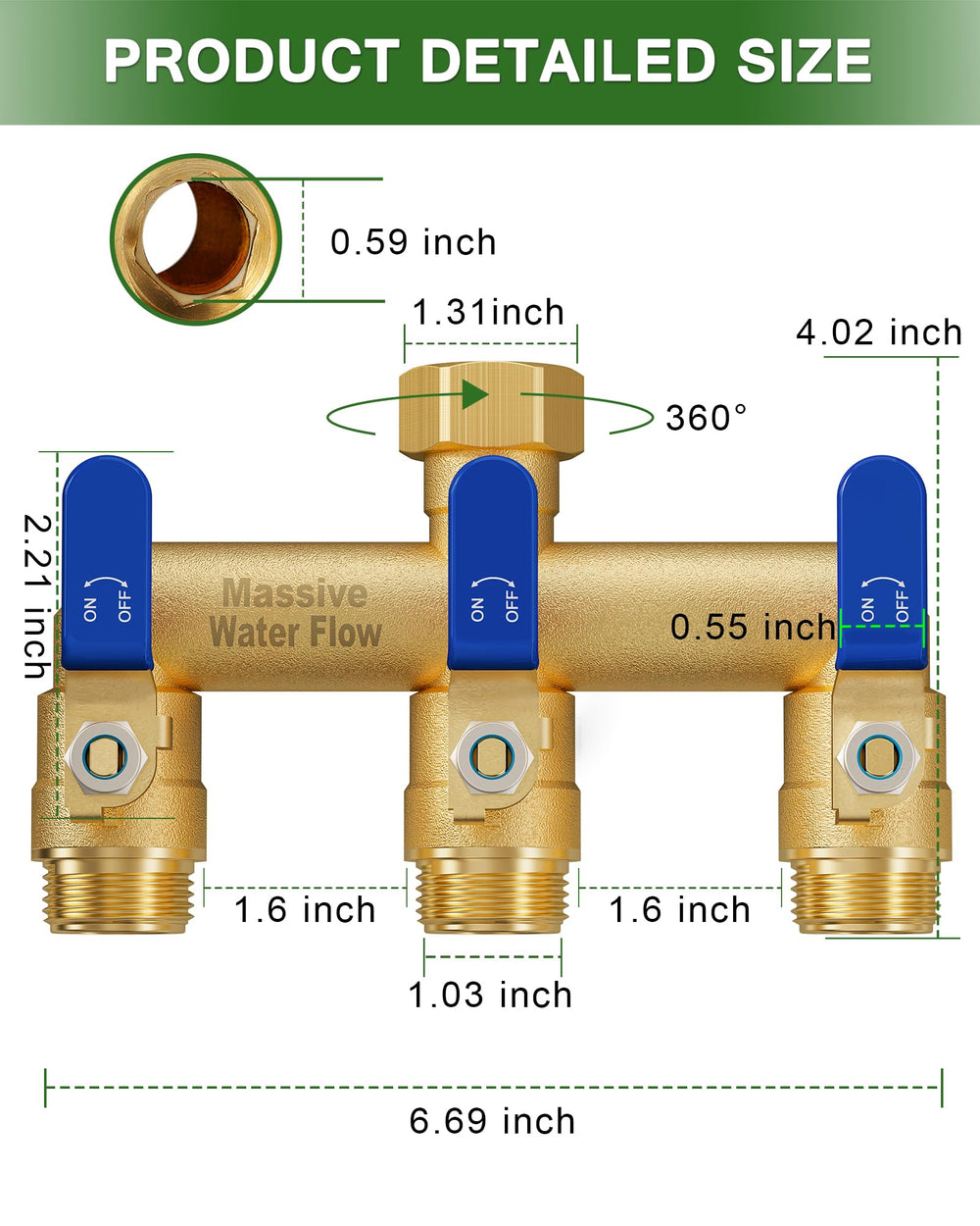 LNEZCDB close-up of 3/4-inch GHT thread demonstrating secure leak-resistant faucet connection